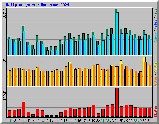 Daily usage for December 2024