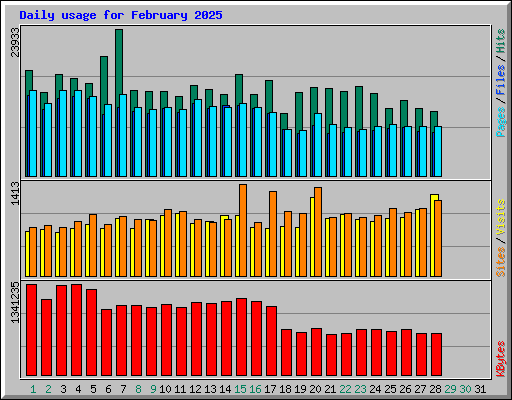 Daily usage for February 2025
