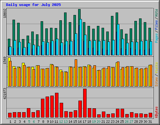 Daily usage for July 2025