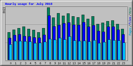 Hourly usage for July 2018