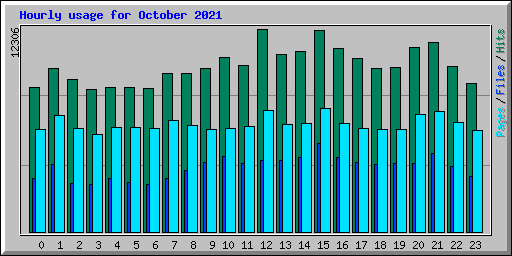 Hourly usage for October 2021