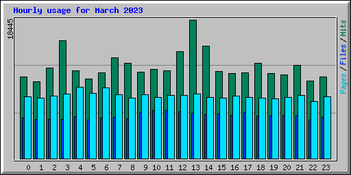 Hourly usage for March 2023