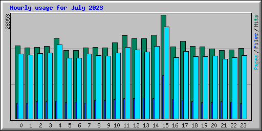 Hourly usage for July 2023