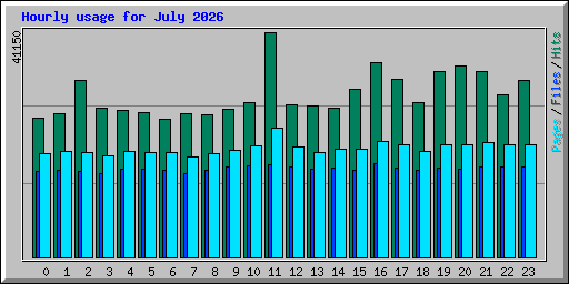 Hourly usage for July 2026